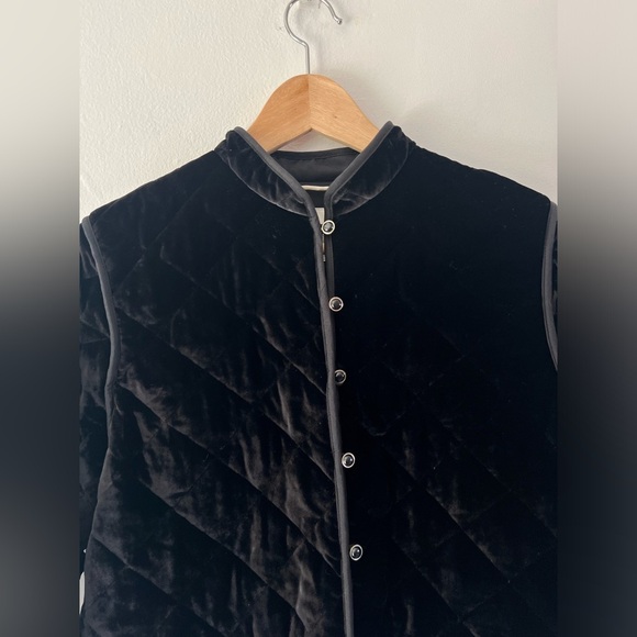 Aritzia‎ Wilfred Lyric Black Velvet Quilted Silk Blend Jacket Size Small - Picture 4 of 10